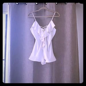 White lace up Bridal one piece